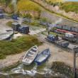 Busy activity at Gweek as a train of empties returns to the quarries
